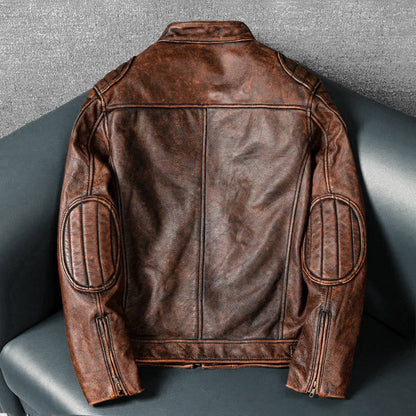 Amekaji Cowhide Genuine Leather Jacket