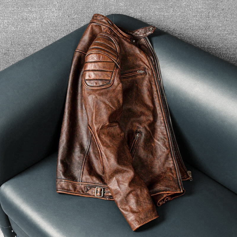 Amekaji Cowhide Genuine Leather Jacket