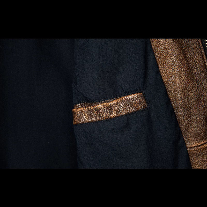 Retro Brown Motorcycle Genuine Leather Jacket