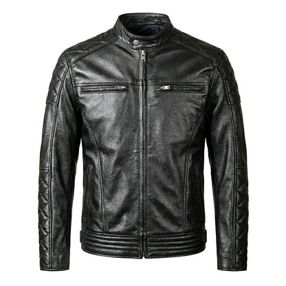 Motorcycle Autumn Winter Riding Leather Jacket