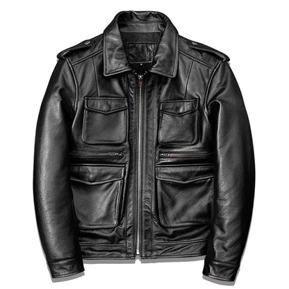 Retro M65 Workwear Motorcycle Leather Jacket