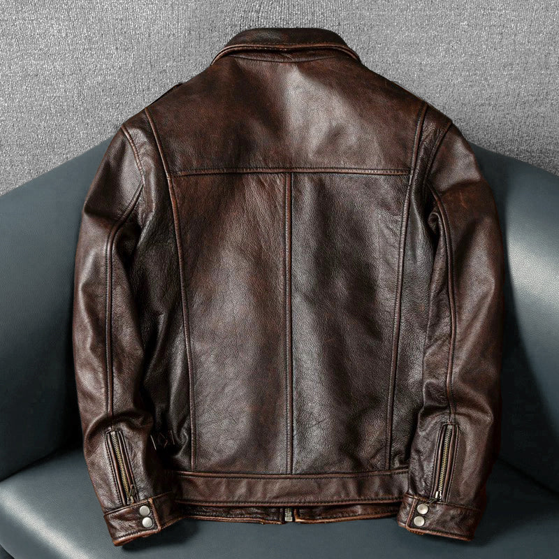 Retro M65 Workwear Motorcycle Leather Jacket