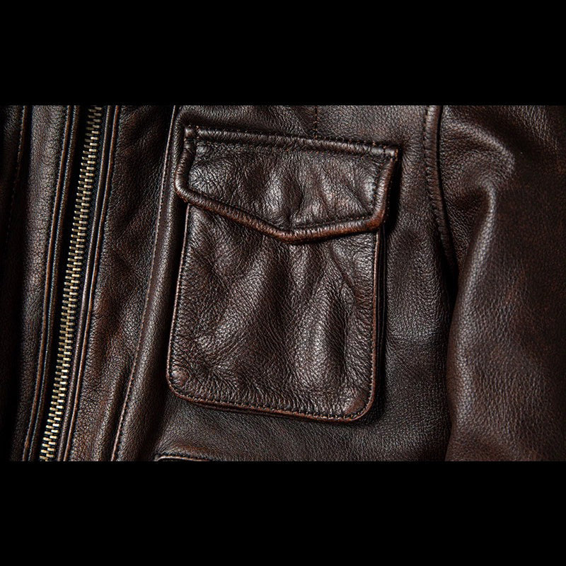 Retro M65 Workwear Motorcycle Leather Jacket