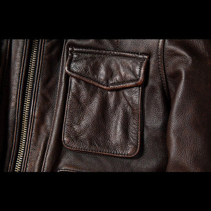 Retro M65 Workwear Motorcycle Leather Jacket