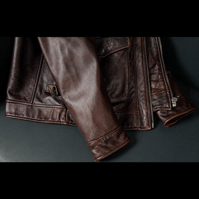 Retro M65 Workwear Motorcycle Leather Jacket
