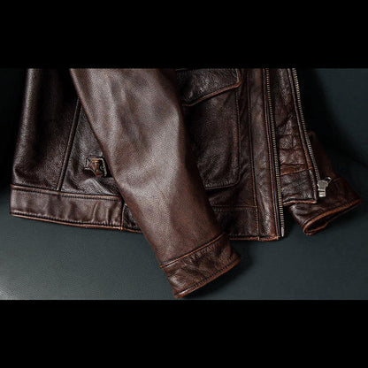 Retro M65 Workwear Motorcycle Leather Jacket