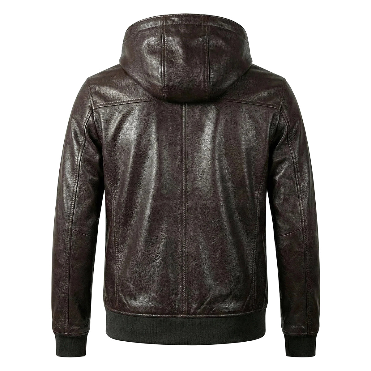 Hooded Casual Versatile Motorcycle Leather Jacket