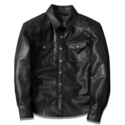 Super Soft Genuine Leather Shirt-Style Jacket