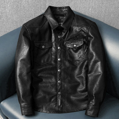Super Soft Genuine Leather Shirt-Style Jacket