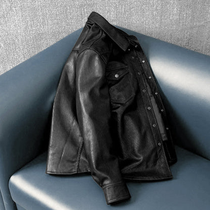 Super Soft Genuine Leather Shirt-Style Jacket