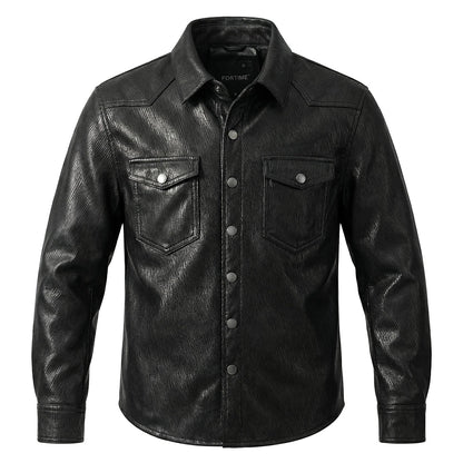 Super Soft Genuine Leather Shirt-Style Jacket