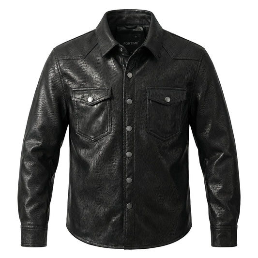 Super Soft Genuine Leather Shirt-Style Jacket