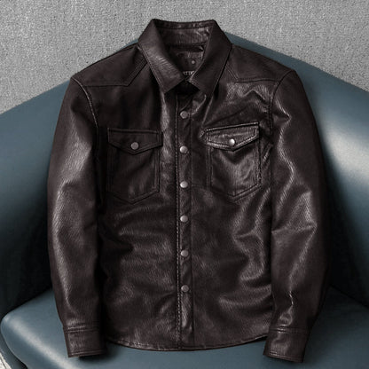 Super Soft Genuine Leather Shirt-Style Jacket