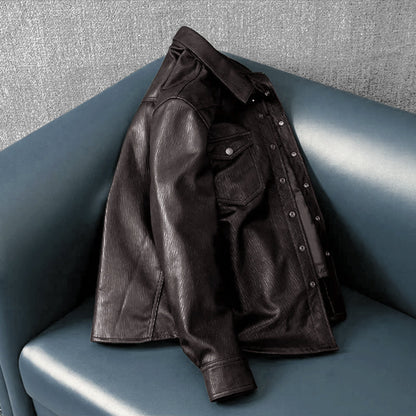 Super Soft Genuine Leather Shirt-Style Jacket
