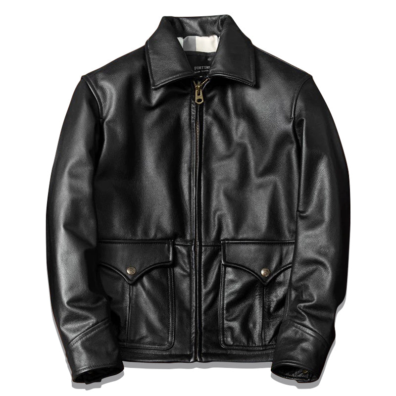 European-style Slim Fit Genuine Leather Jacket