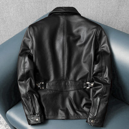 European-style Slim Fit Genuine Leather Jacket