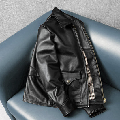 European-style Slim Fit Genuine Leather Jacket