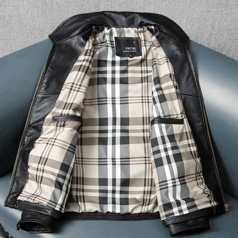 European-style Slim Fit Genuine Leather Jacket