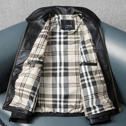 European-style Slim Fit Genuine Leather Jacket