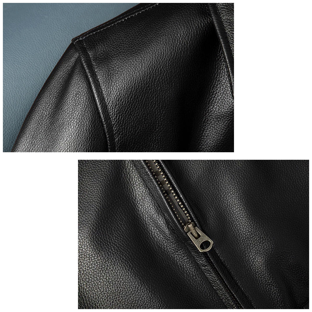 European-style Slim Fit Genuine Leather Jacket