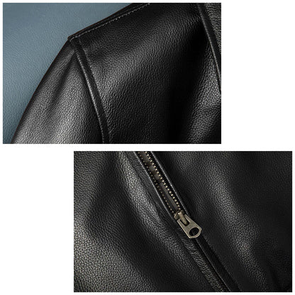 European-style Slim Fit Genuine Leather Jacket