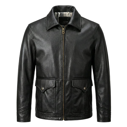 European-style Slim Fit Genuine Leather Jacket