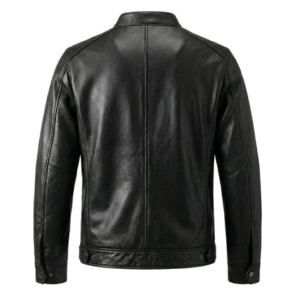 Large Size Motorcycle Cowhide Leather Jacket