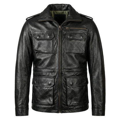 M6 Soft Cowhide Motorcycle Leather Jacket
