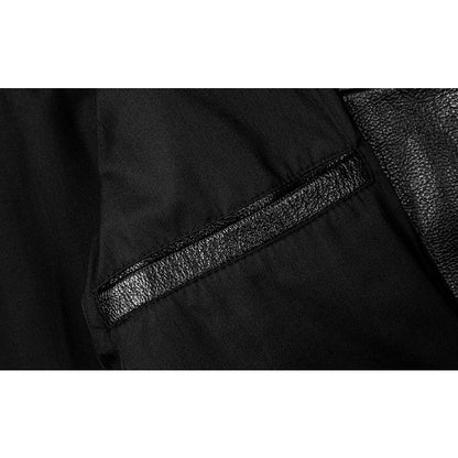 Plaid Stripes Motorcycle Genuine Leather Jacket
