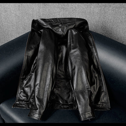 Hooded Black Motorcycle Genuine Leather Jacket