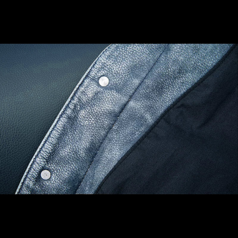 Amekaji Distressed Blue Genuine Leather Jacket