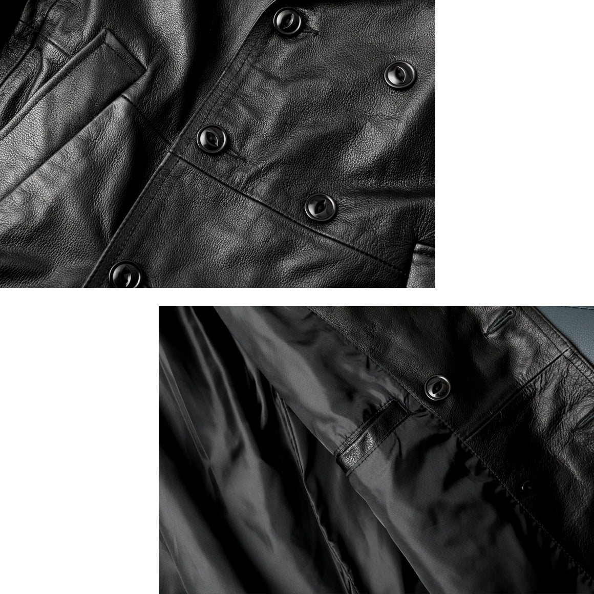 Mid-Length Windproof Suit-Style Genuine Leather Jacket