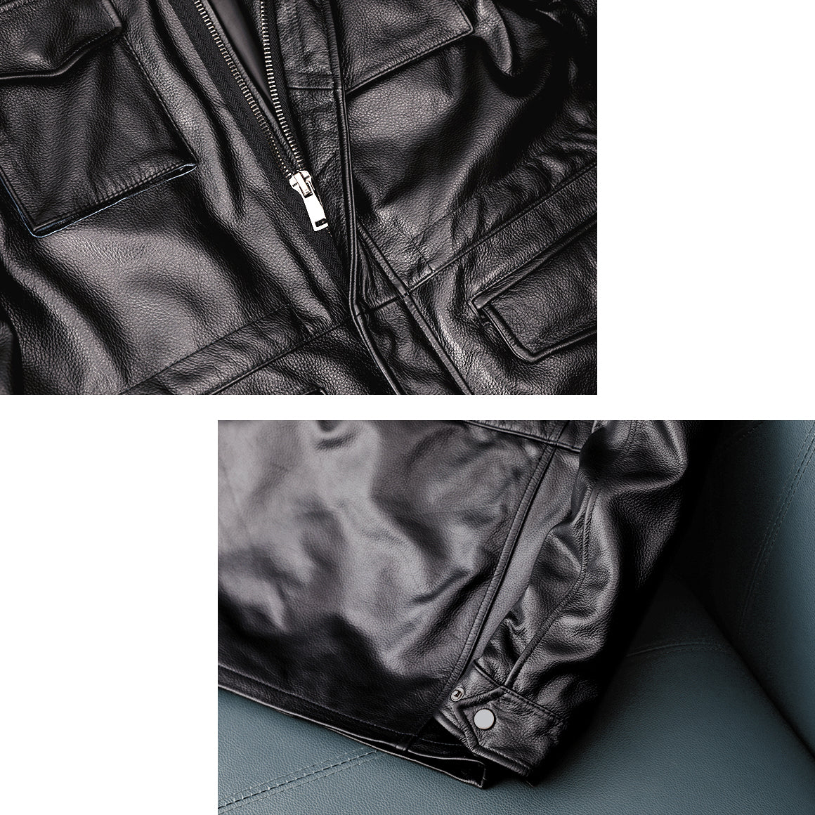 Motorcycle Mid-Length Adventure Leather Jacket
