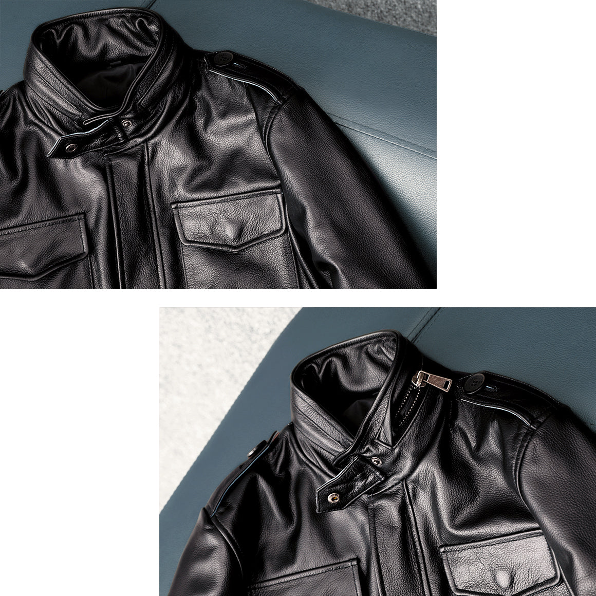 Motorcycle Mid-Length Adventure Leather Jacket