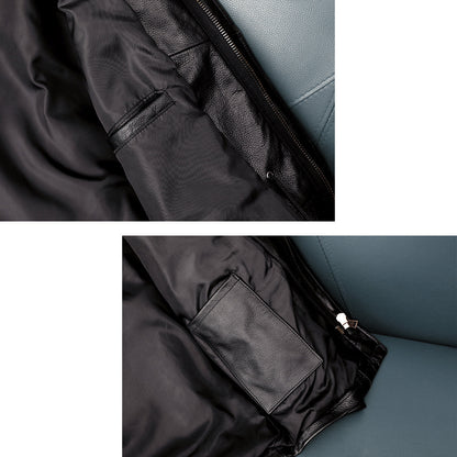 Motorcycle Mid-Length Adventure Leather Jacket