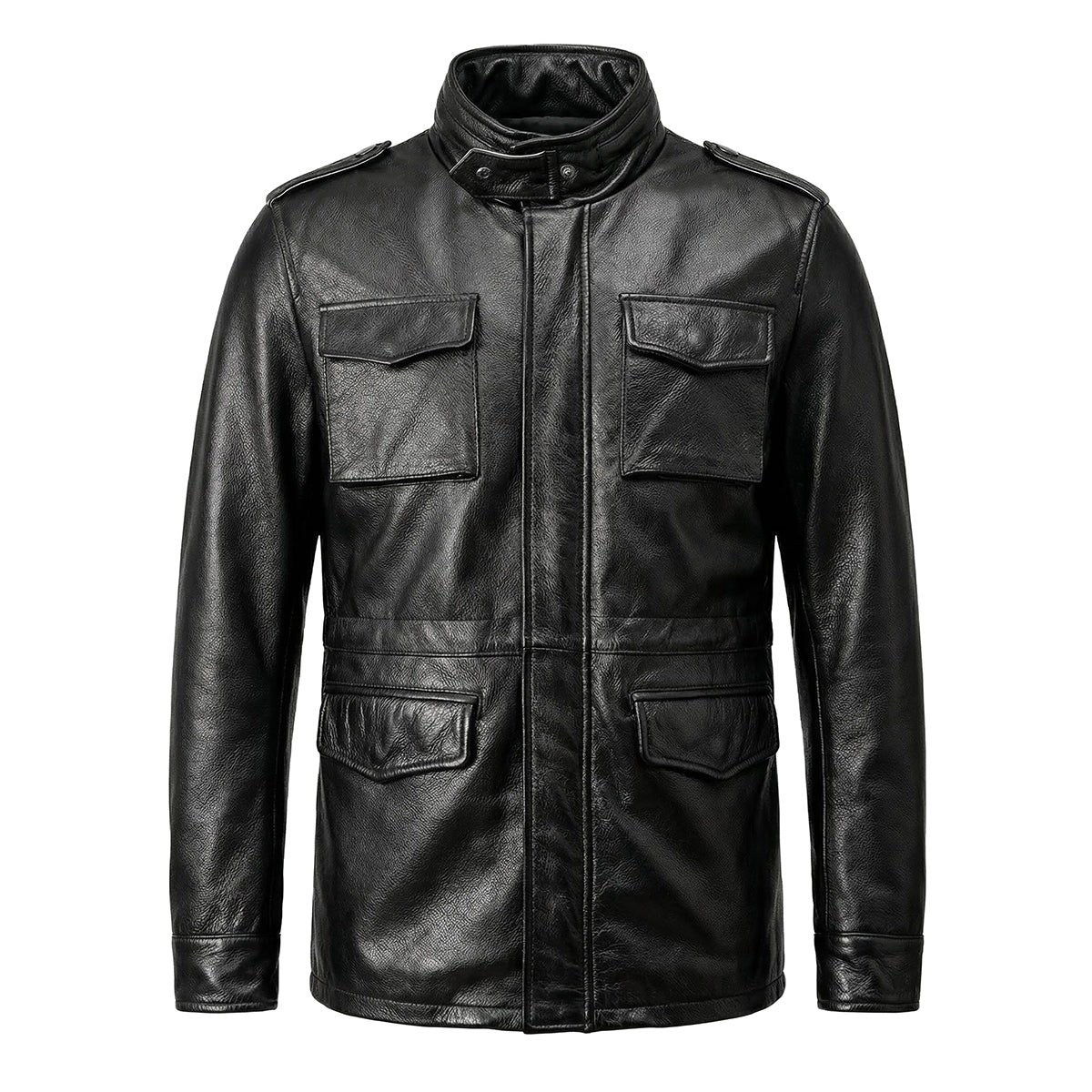 Motorcycle Mid-Length Adventure Leather Jacket