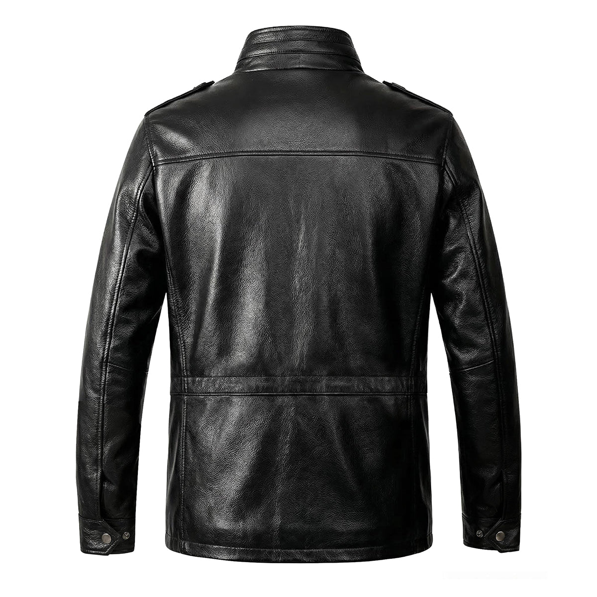 Motorcycle Mid-Length Adventure Leather Jacket