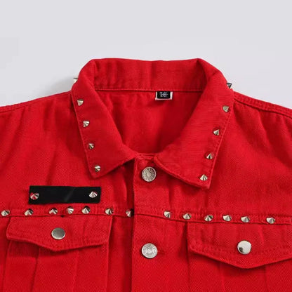 Retro Punk Rivet Black Denim Vest