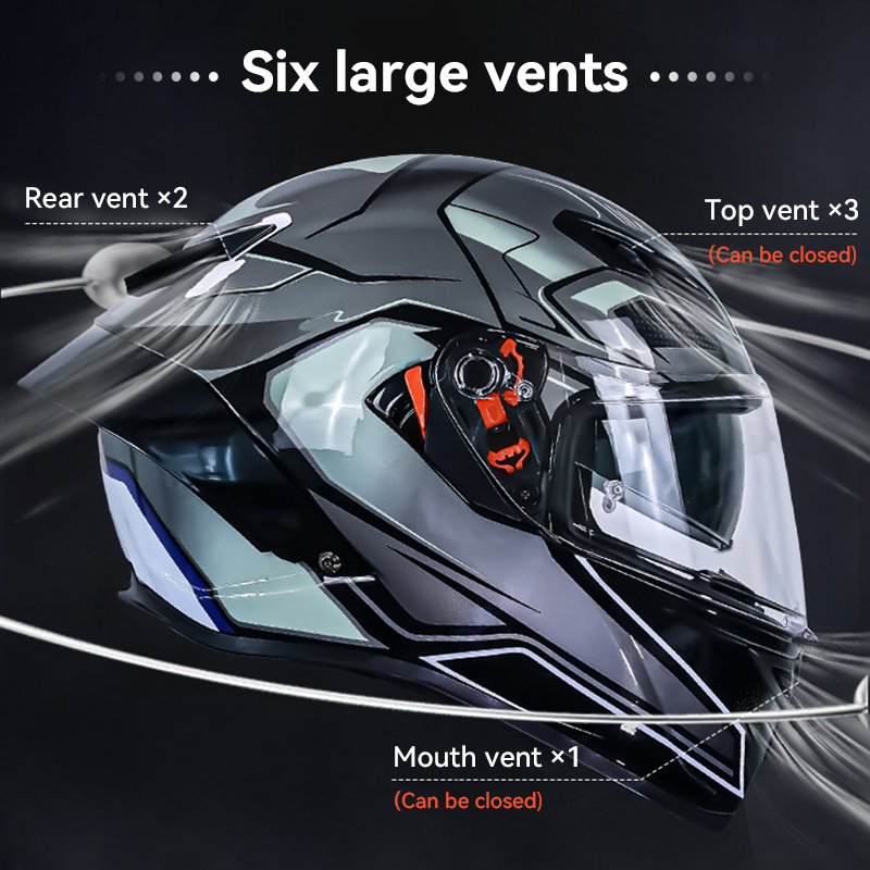 Full Face Motorcycle Helmet for Adult Men Women  P7 Dual Visor