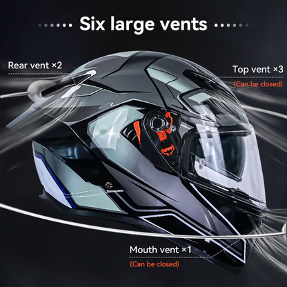 Full Face Motorcycle Helmet for Adult Men Women  P7 Dual Visor
