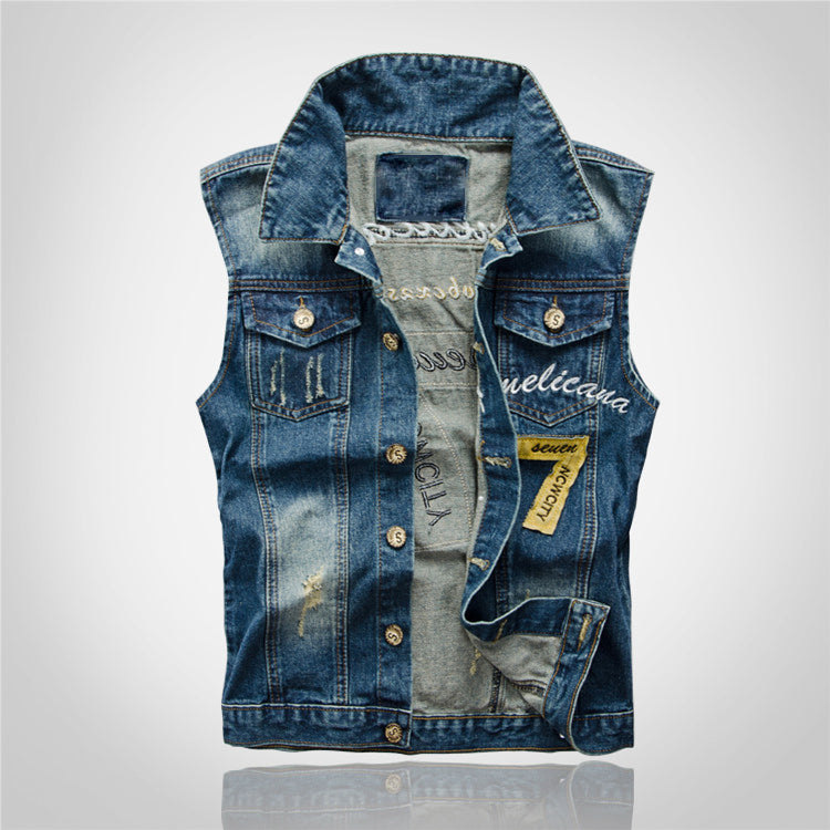 Motorcycle Lucky 7 Denim Vest