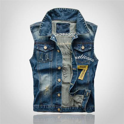 Motorcycle Lucky 7 Denim Vest