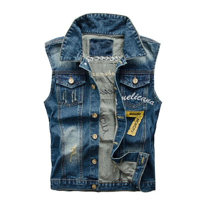 Motorcycle Lucky 7 Denim Vest