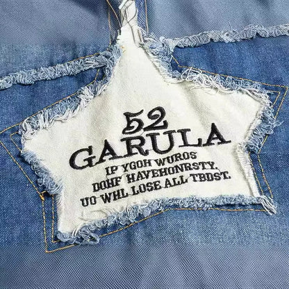 Retro Ripped Star Denim Vest