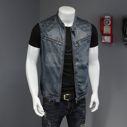 Classic Straight Hem Denim Vest