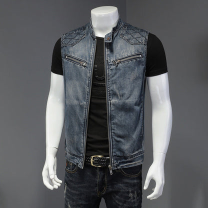 Classic Straight Hem Denim Vest