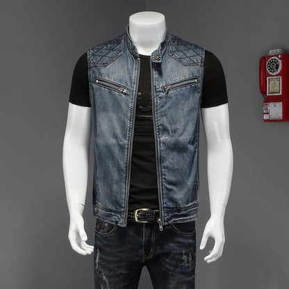 Classic Straight Hem Denim Vest