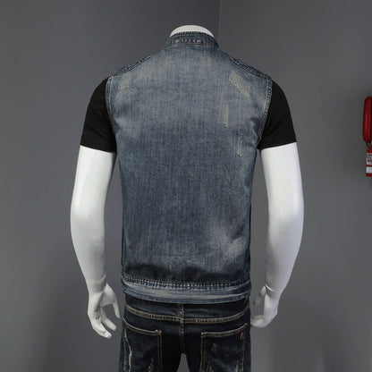 Classic Straight Hem Denim Vest
