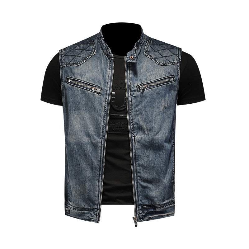 Classic Straight Hem Denim Vest