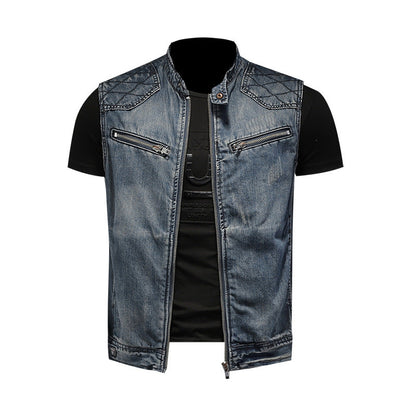 Classic Straight Hem Denim Vest
